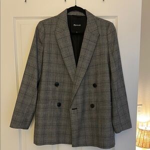 Madewell Gray Plaid Blazer
